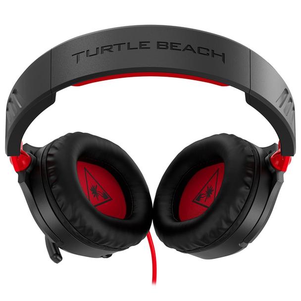 Słuchawki przewodowe nauszne Jack 3,5 mm z mikrofonem Turtle Beach Recon 70N czerwono-czarne