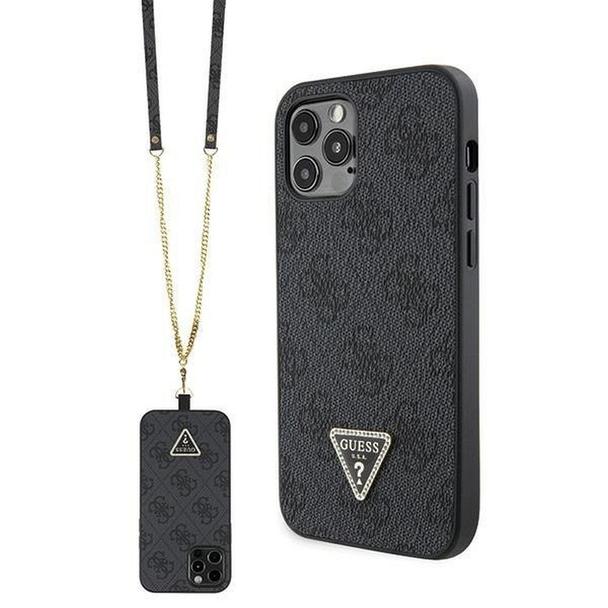 GUESS futerał do IPHONE 12 / 12 Pro GUHCP12MP4TDSCPK (Metal Logo Starss Crossbody) czarny