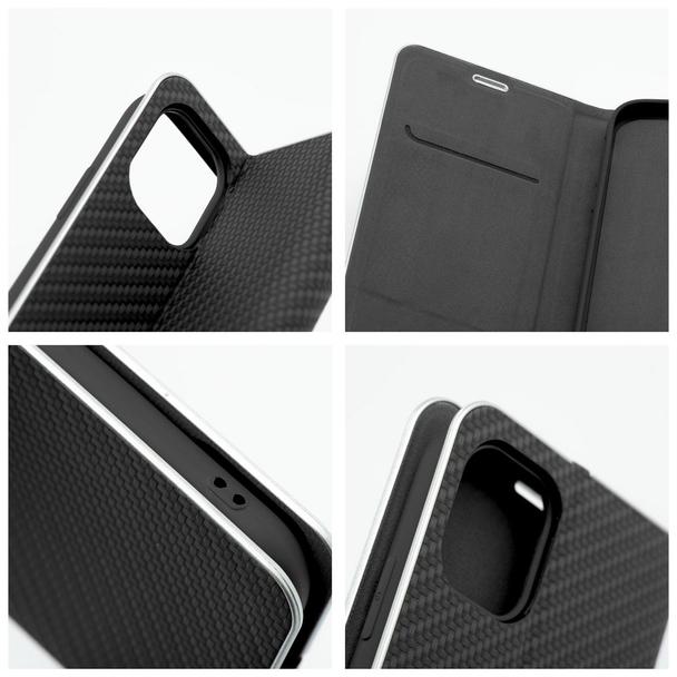 Etui z klapką na iPhone 17 Luna Book Carbon czarne