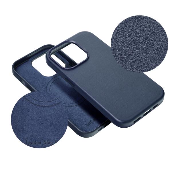 Futerał LEATHER MAG COVER kompatybilny z MagSafe do SAMSUNG S25 niebieski