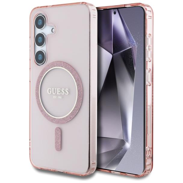 GUESS futerał do SAMSUNG S25 GUHMS25SHFGEREP (Magnetic IML Glitter Circle) różowy