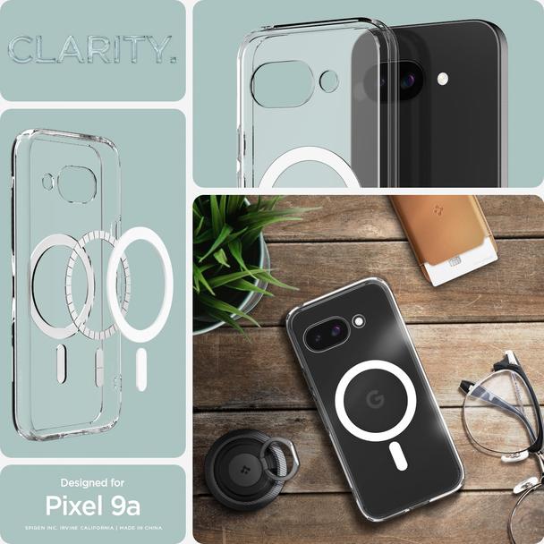 SPIGEN futerał ULTRA HYBRID MAG kompatybilny z MagSafe do GOOGLE PIXEL 9A clear/white