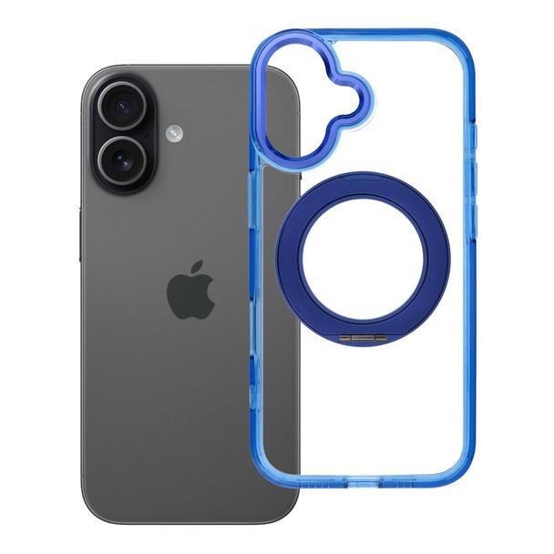Etui na iPhone 17 Frame Circle Stand zgodne z MagSafe granatowe
