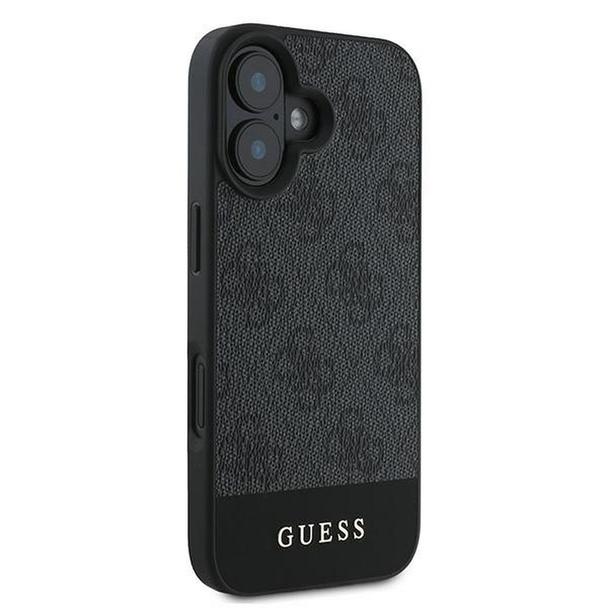 GUESS futerał do IPHONE 16 Plus GUHCP16MG4GLGR (PC/TPU 4G PU Bottom Stripe) szary