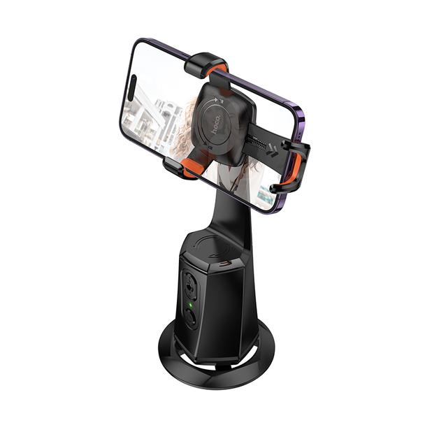 Uchwyt na telefon Hoco obrotowy 360 stopni z automatycznym śledzeniem twarzy K26 czarny
