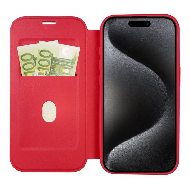 Etui z klapką na iPhone 16 PRO MAX Smart Mag zgodne z MagSafe czerwone