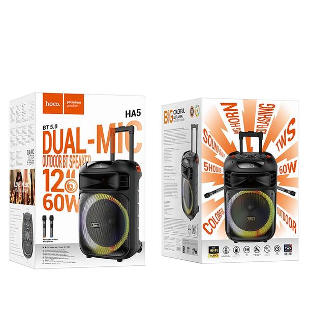 Zestaw do karaoke bluetooth 60W 7h Hoco HA5 czarny