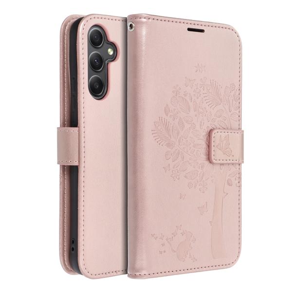 Etui z klapką na Samsung A34 5G Mezzo Book drzewo złoto-różowe