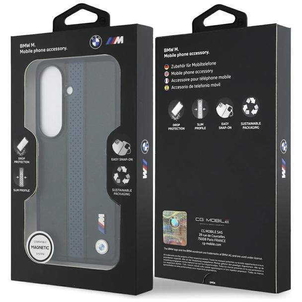 BMW futerał do SAMSUNG S26 kompatybilny z MagSafe BMHMS26S25PCPSKB (Perforated Stripe Logo) niebieski
