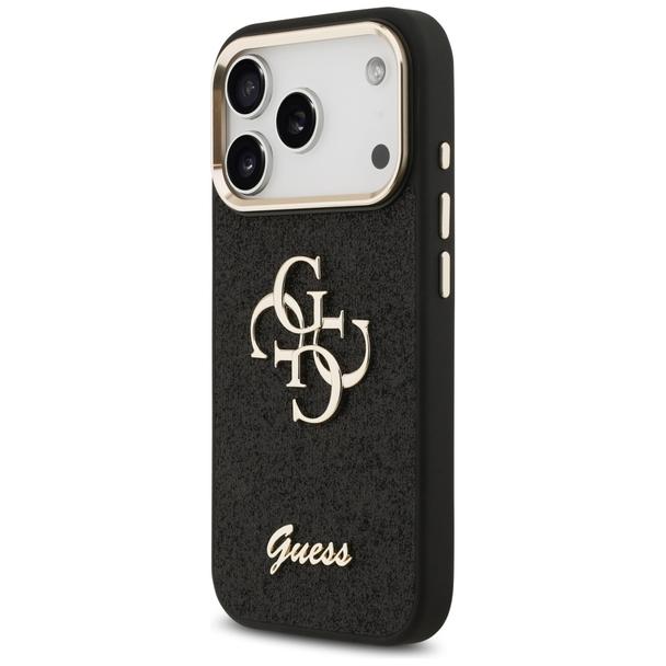 GUESS futerał do IPHONE 17 Pro GUHCP17LHG4SGCK (Fixed Glitter Big 4G Metal Frame) czarny