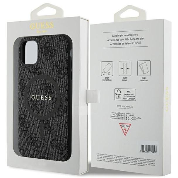 GUESS futerał do IPHONE 11 kompatybliny z MagSafe GUHMN61G4GFRK (4G Ring classic logo) czarny