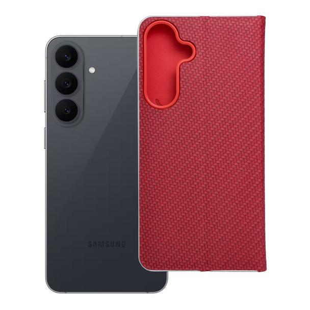 Etui z klapką na Samsung S26 FE Luna Book Carbon czerwone