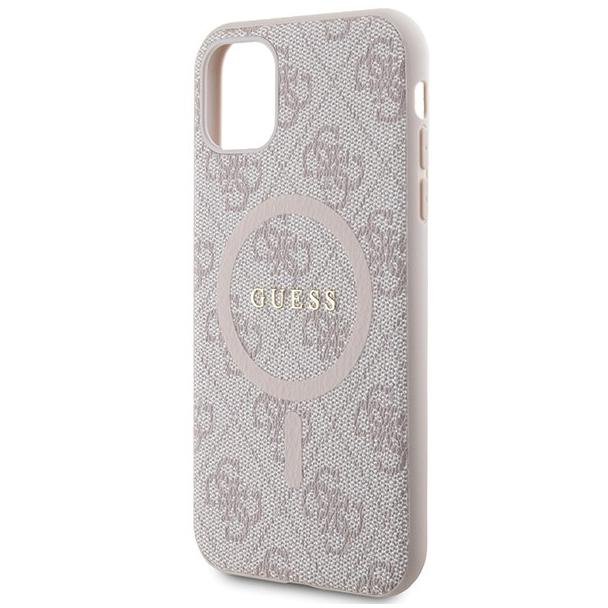 GUESS futerał do IPHONE 11 kompatybliny z MagSafe GUHMN61G4GFRP (4G Ring classic logo) różowy