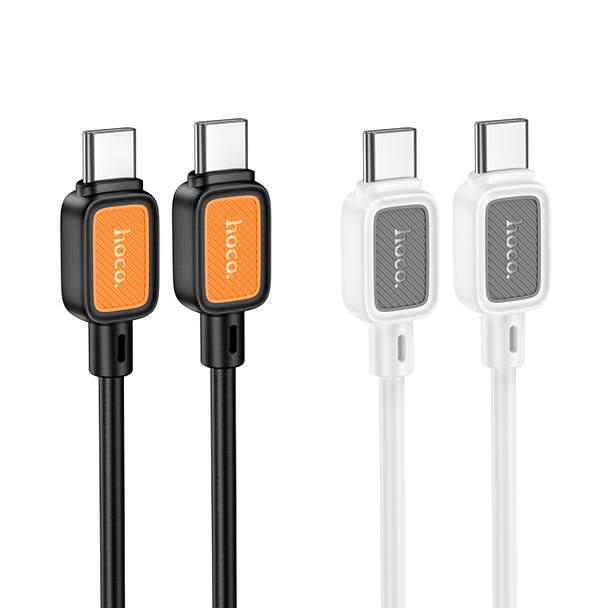 Kabel USB C do USB C Hoco 3A 60W 1 m X108 biały