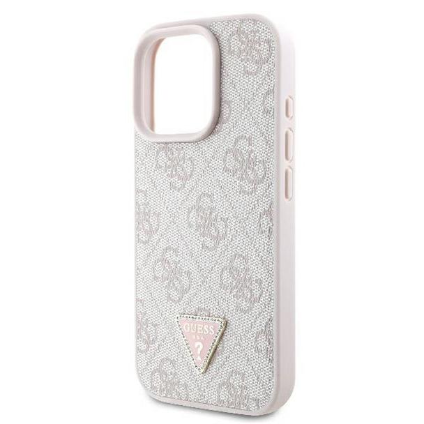 GUESS futerał do IPHONE 16 Pro GUHCP16LP4TDPP (PU Leather 4G Triangle Strass) różowy