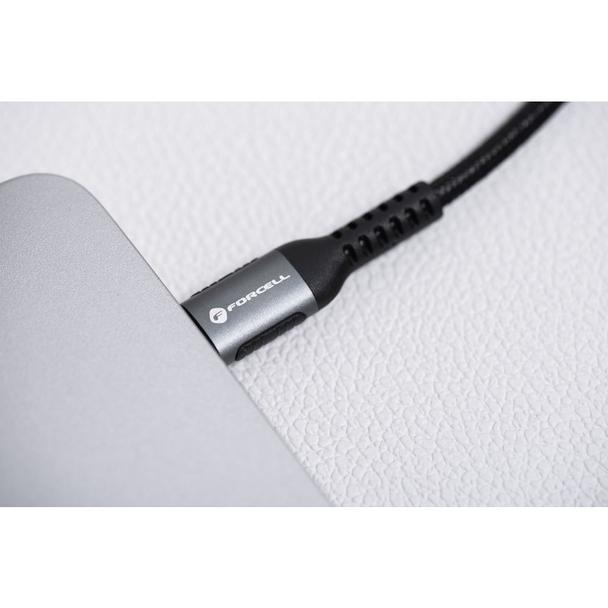 Kabel USB-C do USB-C Forcell F-Energy QC4.0 PD 5A 100W Cafule 0,25 m C260 czarny