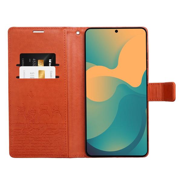 Etui z klapką na Redmi NOTE 15 PRO 4G Mezzo Book koty brązowe