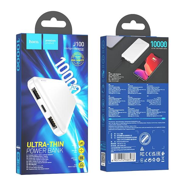 Powerbank Hoco 10000 mAh 2,1A J100 biały