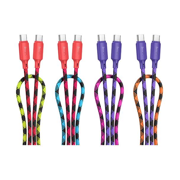 Kabel USB C do USB C Hoco 3A 60W 1 m X116 gradient czerwony