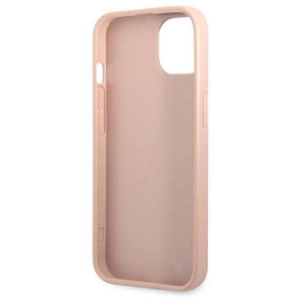 GUESS futerał do IPHONE 13 / 14 / 15 GUHCP14SPSATLP (SaffianoTriangle Logo) różowy