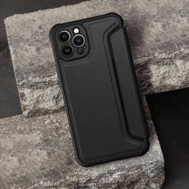Etui z klapką na iPhone 13 Razor Book czarne