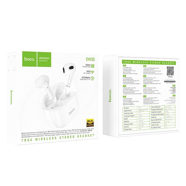HOCO słuchawki bezprzewodowe / bluetooth stereo TWS Intelligent  EW30 białe