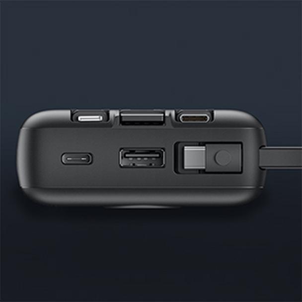Powerbank Veger C20 (W2047 / W2059) 20000 mAh z wbudowanymi kablami Micro USB / Typ C / Lightning czarny
