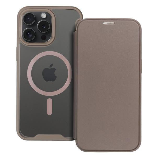 Etui z klapką na iPhone 15 PRO MAX Smart Mag zgodne z MagSafe tytanowe