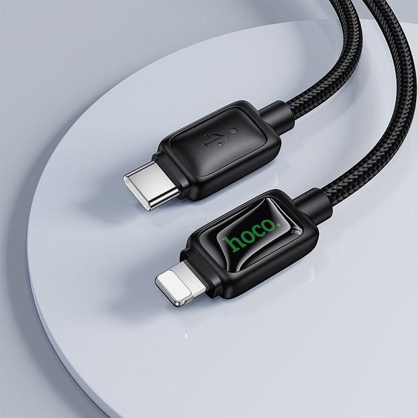 Kabel USB C do Lightning Hoco PD 30W 1,2 m z LCD U146 czarny