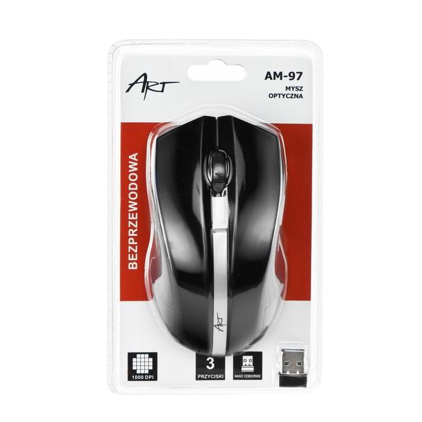 ART myszka komputerowa bezprzewodowa 2,4G 1000 dpi AM-97 czarna