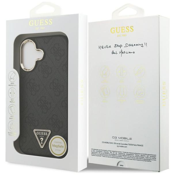GUESS futerał do IPHONE 17 kompatybilny z MagSafe GUHMP17SP4GTDGMK (4G PU W/ Triangle Logo) złoto czarny