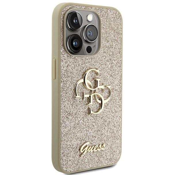 GUESS futerał do IPHONE 15 Pro Max GUHCP15XHG4SGD (Fixed Glitter Big 4G) złoty