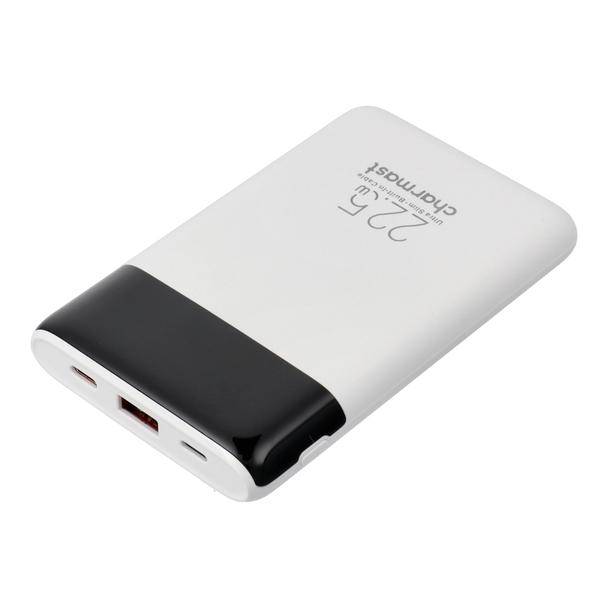 Powerbank PD3.0 3A 22,5W 10000 mAh z wbudowanymi kablami USB C / Lightning Charmast W1202 biały 0INT