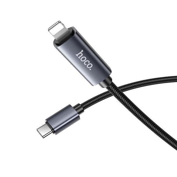 Kabel USB C do Lightning Hoco PD 27W z wyświetlaczem 1 m X112 czarny