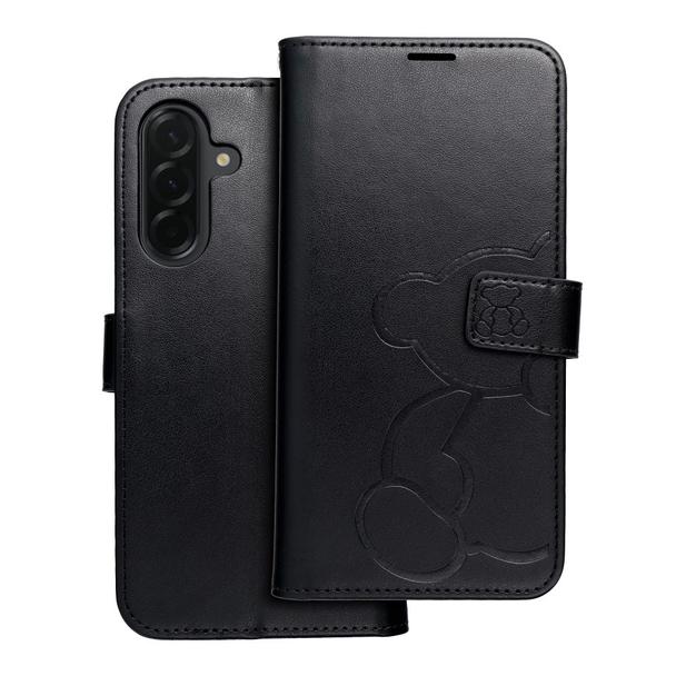 Etui z klapką na Samsung A36 5G Mezzo Book teddy bear czarne