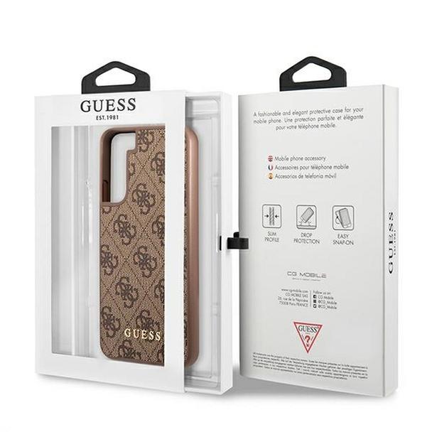 GUESS futerał do SAMSUNG S22 GUHCS22SG4GFBR (4G Metal Gold Logo) brązowy