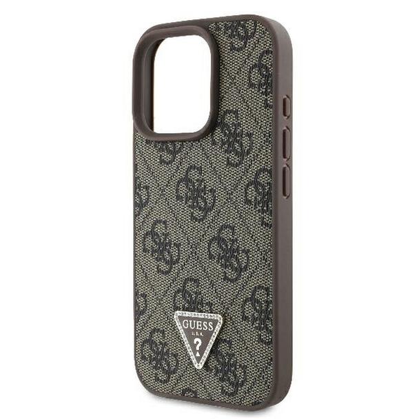 GUESS futerał do IPHONE 16 Pro GUHCP16LP4TDPW (PU Leather 4G Triangle Strass) brązowy
