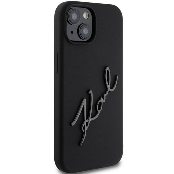 KARL LAGERFELD futerał do IPHONE 15 KLHCP15SSKSBMCK (Silicone Karl Script Logo) czarny