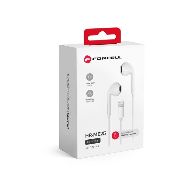 Słuchawki przewodowe douszne Lightning Forcell F-Audio HR-ME25 białe