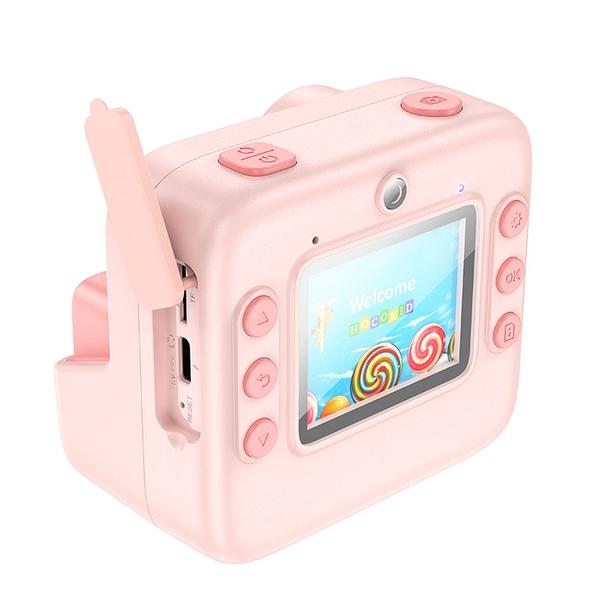 Aparat cyfrowy dla dzieci z drukarką Hoco 1MP 2,0" HD Ready DV200 różowy