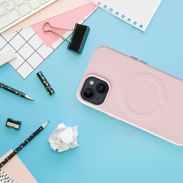 ROAR futerał LEATHER MAG kompatybilny z MagSafe do IPHONE 13 Pro Różowy