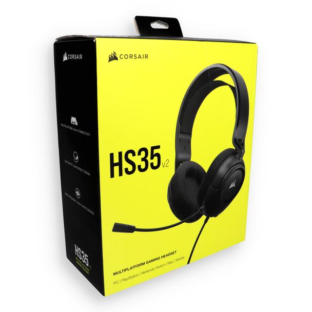 Słuchawki przewodowe nauszne Jack 3,5 mm z mikrofonem Corsair HS35 V2 Carbon czarne