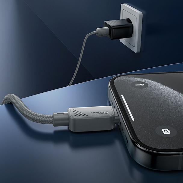 Kabel USB A do USB C Hoco 3A 1 m X113 szary