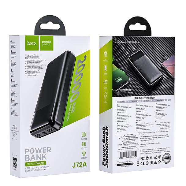 Powerbank Hoco 20000 mAh 2A J72A czarny