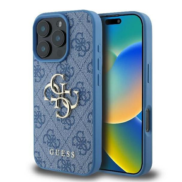 GUESS futerał do IPHONE 16 Pro Max GUHCP16X4GMGBL (4G PU Big Logo) niebieski