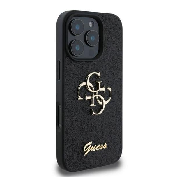 GUESS futerał do IPHONE 16 Pro GUHCP16LHG4SGK (Fixed Glitter Big 4G) czarny