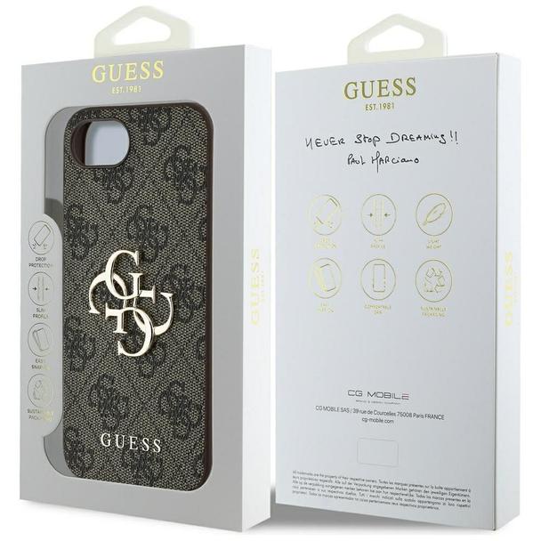 GUESS futerał do IPHONE 16e (SE 4 2025) GUHCPSE44GMGBR (4G PU Big Logo) brązowy