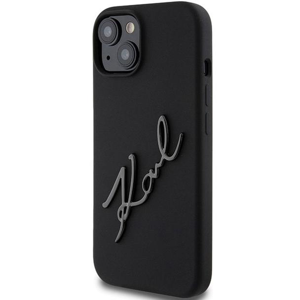 KARL LAGERFELD futerał do IPHONE 15 KLHCP15SSKSBMCK (Silicone Karl Script Logo) czarny