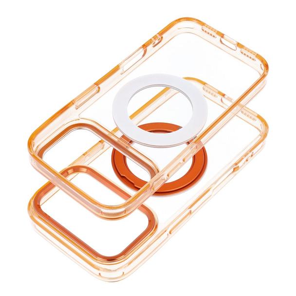 Etui na iPhone 17 Pro / 18 Pro Frame Circle Stand zgodne z MagSafe pomarańczowe
