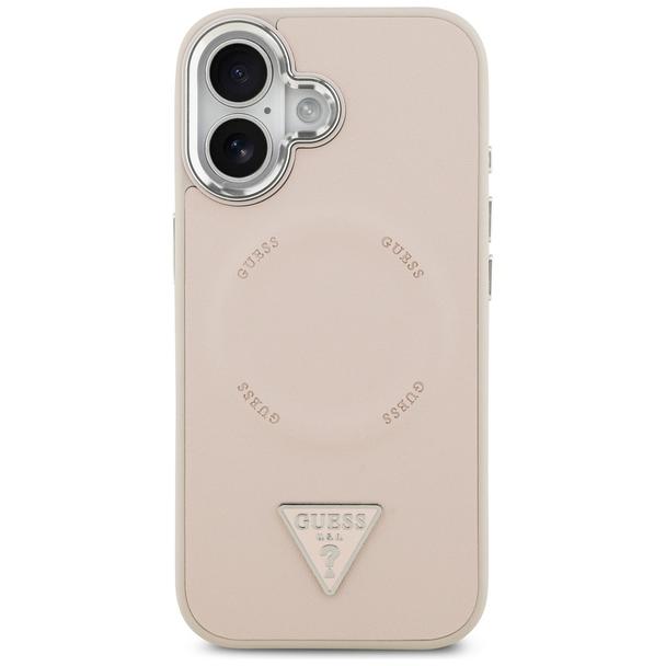 GUESS futerał do IPHONE 17 kompatybilny z MagSafe GUHMP17SPSDTSCMP (PU W/ Triangle Logo) różowy